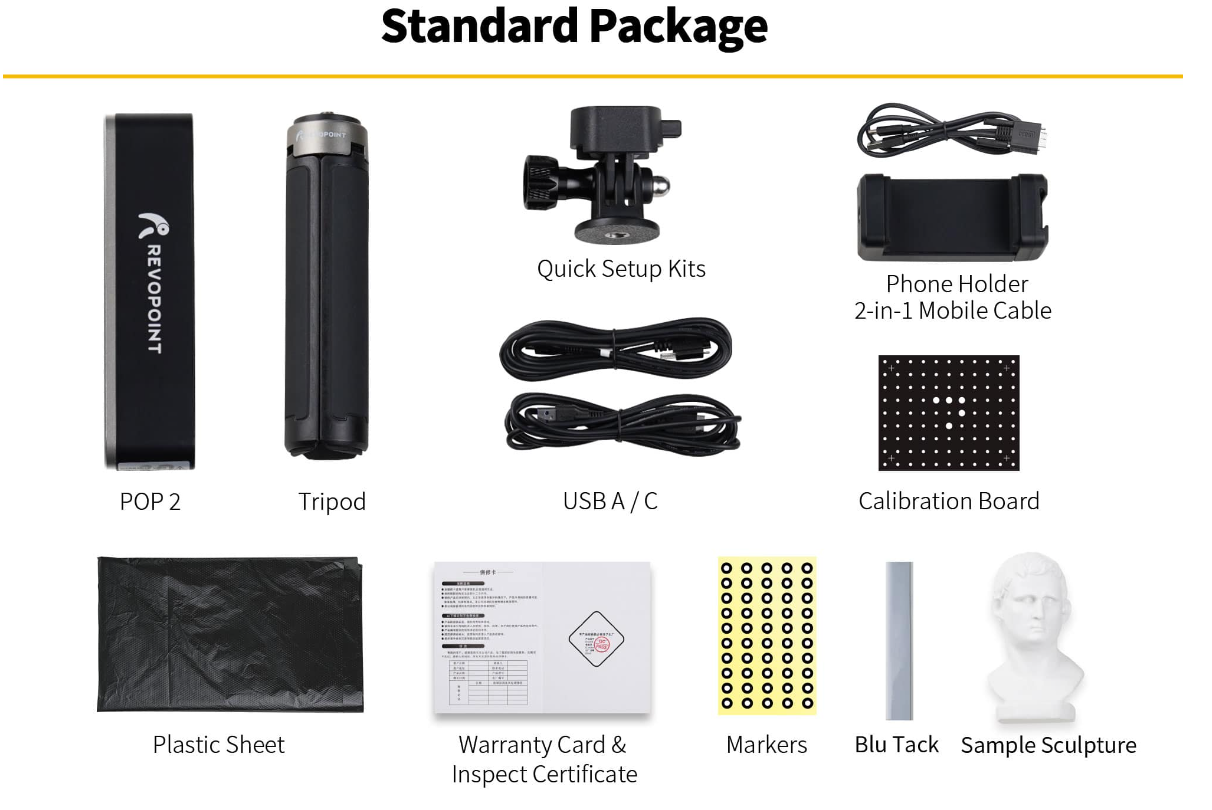 What items are included in the POP scanner series package